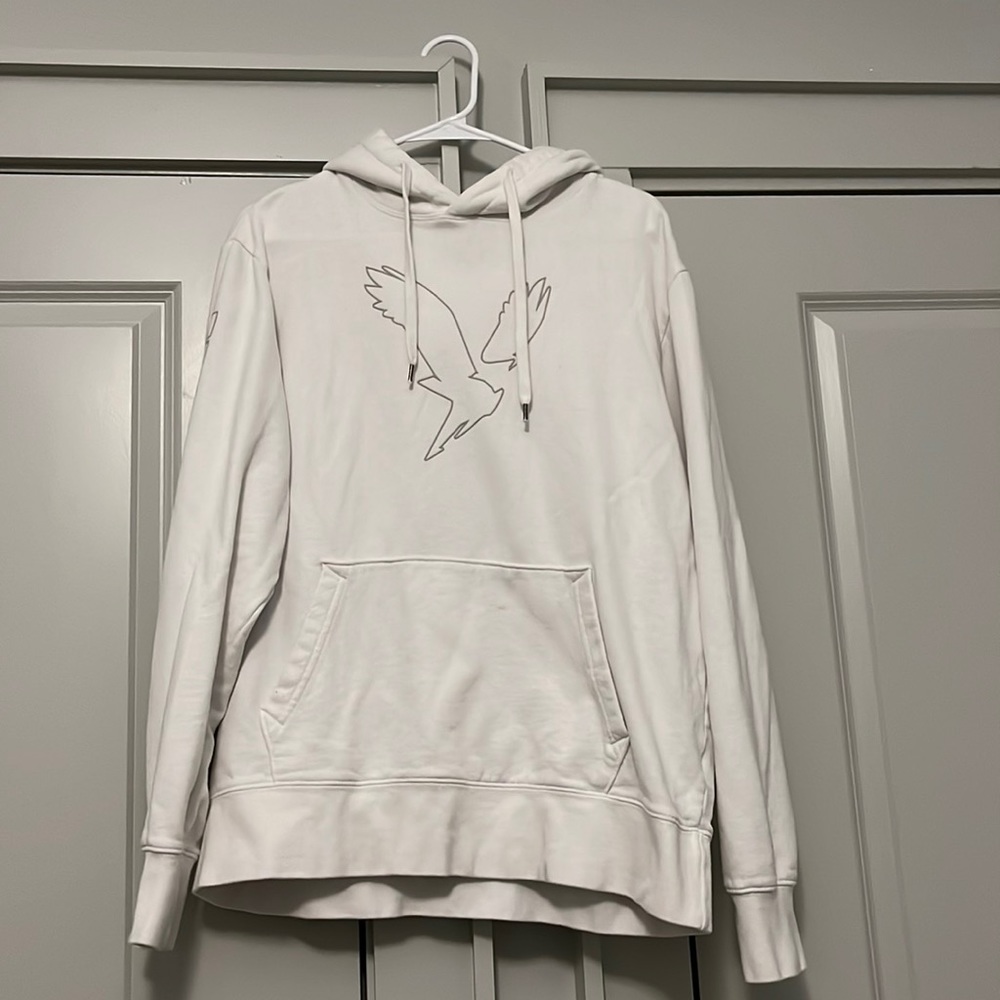 Men’s White American Eagle Hoodie - Size L